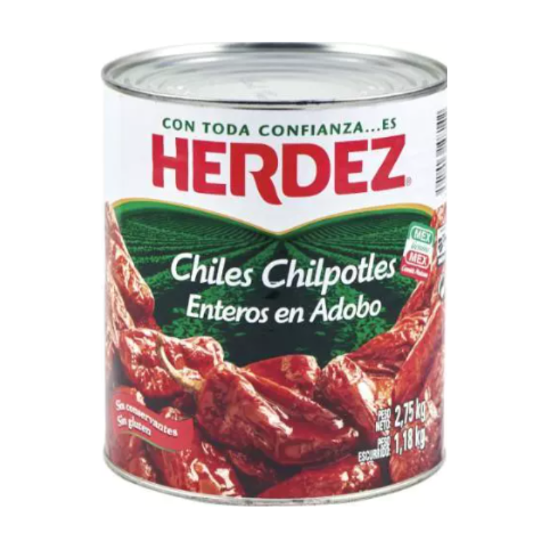Comprar Chiles Chipotles Enteros en Adobo Herdez 2.75 kg en Morenita Mía